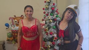 Merry Christmas! Stepdad and stepdaughter fuck perverted hunk
