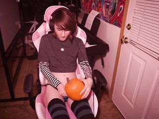 Femboy Transgirl Lemmi Bangs a Pumpkin