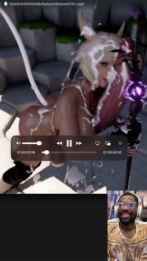 Ebony Ass Twerking Final Fantasy Bunny Girl Cums Super Hard with Her Large Cock