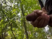 Cumming crazy in the woods