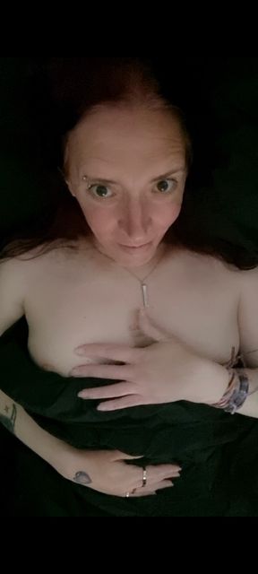Trans teases and plays with tits