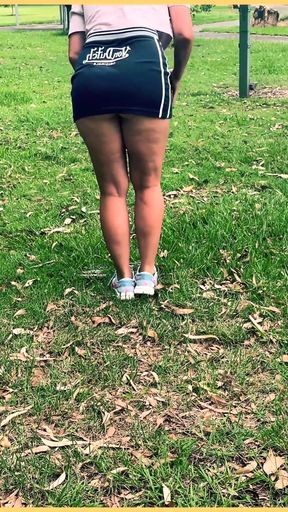 Jaw-dropping moment from &quot;Wifey is dared to play basketball braless and no panties in a short skirt&quot;