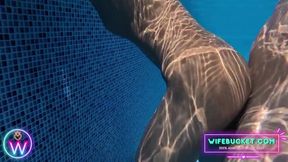 Underwater Vacation Sex with Amateur MILFs in a Pool Setting