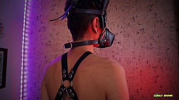 #halloween Hot submissive twink pup playing with his wip