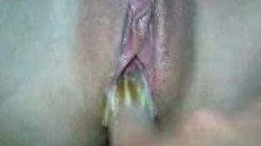 Sensual fingering of my lewd wife's dripping wet meaty pussy