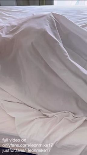 Passionate rough hot sex under the sheets from a real couple