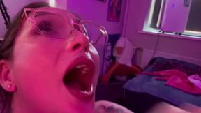 Frontal Facefuck of Tgirl with Glasses