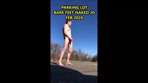 Public Bare Feet Naked JO in Parking Lot Feb 2020