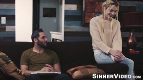 Blonde Kenna James spreads legs for a passionate pussy licking and missionary fuck by Damon Dice