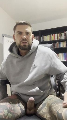Young Man Masturbates in His Office