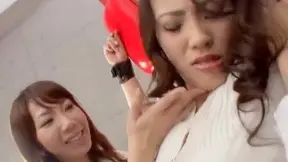 Uncensored Group Lesbian Fetish Sex with Brunette FemDom Teacher in Stockings and Bandages