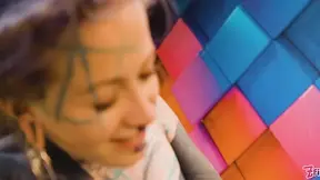 Tattooed lesbian gets a real orgasm from throbbing-fisted anal play