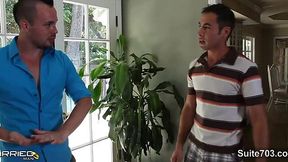 Straight dude cheats with cock hungry gay dude and takes it up the ass