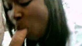 Bodacious African prostitute polishes my sweet white cock with joy