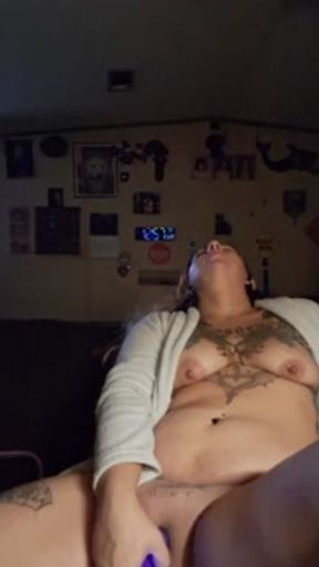 Naughty Wife smokes and plays with herself, almost gets busted.