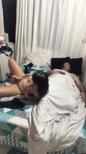 I squat my pussy in front of my husband wanting to be fucked