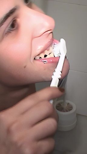 Louisa Washing Her Teeth with Cum and Piss