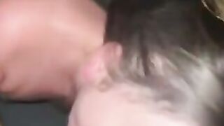 Crazy Hot dark haired fiance takes back shots from daddy then getting a facial