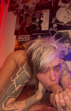 Silver Micro Bikini Sloppy Solo BJ Topless
