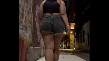 Puerto Rican Boricua Mami Faux Candid Thick Legs And Natural Fat Ass Worship ASMR Slow Motion High Heels Short Shorts