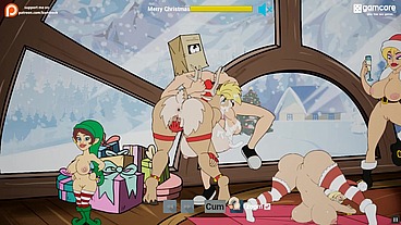 Fucker Man - Jingle Balls Blitz [ Hentai Game PornPlay ] cuckolding Santa in a Happy new year orgy