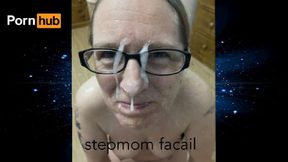 StepMom creams and gags on massive cock&#x1F346; in dirty glasses blowjobs