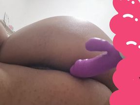 Virgin girl playing with toys in her ass