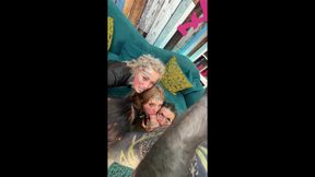 BTS Photoshoot Gone Wild 4 Naughty Girls Share &amp; Worship the Cameraman's Cock