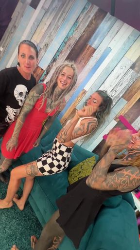 BTS Photoshoot Gone Wild 4 Naughty Girls Share &amp; Worship the Cameraman's Cock