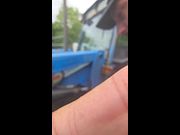 We found a abandoned tractor to piss on!