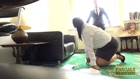 Mature UK slut roughly fucked and facialized by maledom