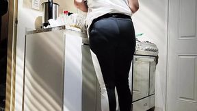 Vaginal cucumber play followed by aggressive, standing-up intercourse; kitchen foreplay climax&#x1F680;