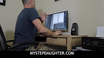 MyStepDaughter  -  Pervy dad sets up a camera to spy on stepdaughter- Leia Rae