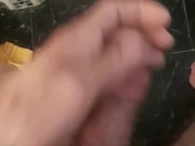 Quick multiple orgasms in the bathroom