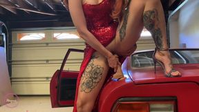 Jessica Rabbit's joyride - dildo fucking pussy cosplay