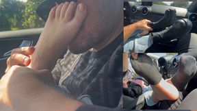 Hot Girl Foot Massage in the Car Fantasy POV