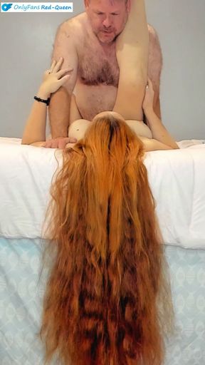 Draping My Long Red Hair Over The Bed While Getting Fucked - Hair Fetish Custom Ordered By A Fan