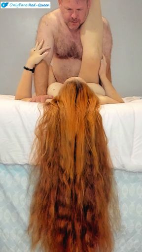 Draping My Long Red Hair Over The Bed While Getting Fucked - Hair Fetish Custom Ordered By A Fan