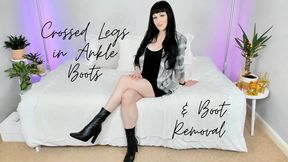 Crossed Legs in Ankle Boots and Boot Removal (WMV 1080)