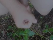 forest masturbation cumshot