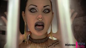 Premature cumer swallowed alive after quick fuck with demoness!
