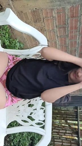 Oh look at it before they erase it Colombian masturbates outdoors   Clip 1