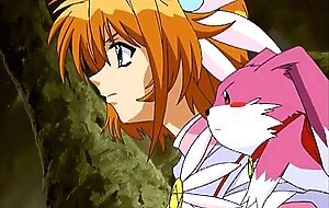 Busty pink haired hentai cutie riding on hard cock