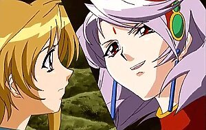 Busty pink haired hentai cutie riding on hard cock