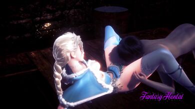 Elsa gets creampied in her frozen castle 3D hentai