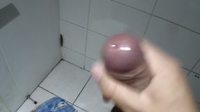 Uncut foreskin Handjob in the bathroom 2 - 2