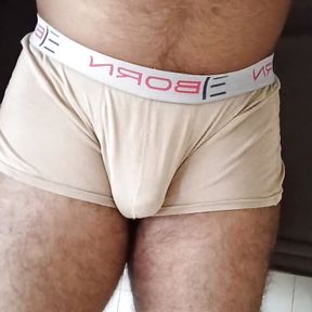 Indian uncle underwear bulge and cock