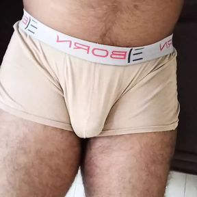 Indian uncle underwear bulge and cock