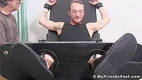 Young Bound Dude Feet Tickled In Hardcore Threesome
