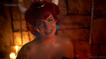 Bowsette is a red haired demon who just can't hold back from sucking dicks and eating cum